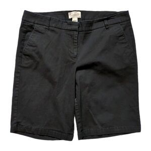 J. Crew Womens Bermuda Stretch Chino Shorts 9.5" Inseam Black Size 8